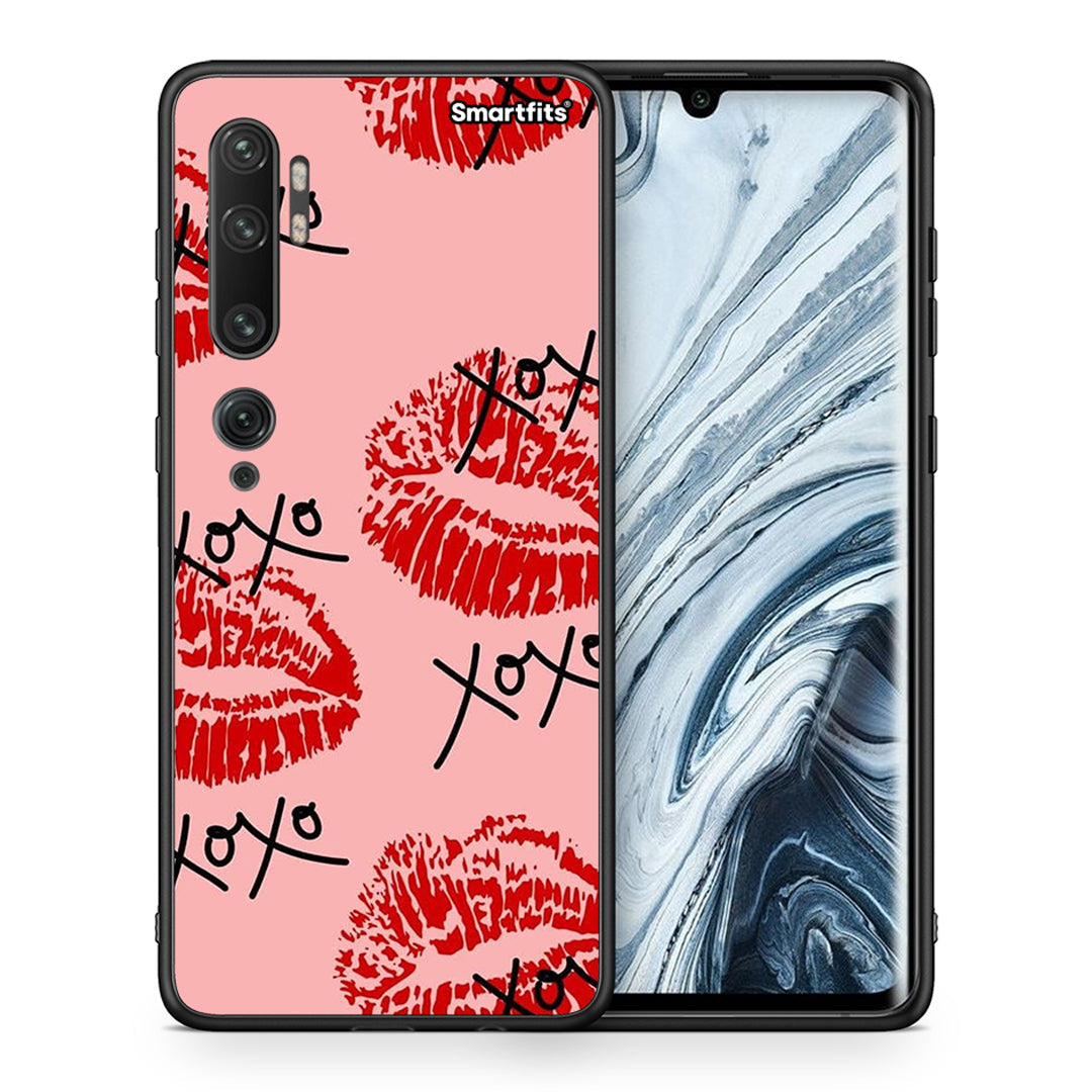 Θήκη Xiaomi Mi Note 10 Pro XOXO Lips από τη Smartfits με σχέδιο στο πίσω μέρος και μαύρο περίβλημα | Xiaomi Mi Note 10 Pro XOXO Lips case with colorful back and black bezels