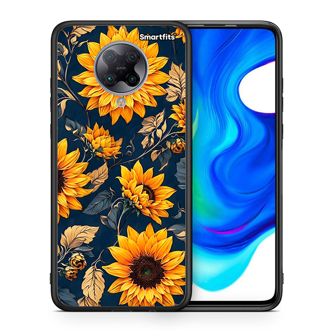 Θήκη Xiaomi Poco F2 Pro Autumn Sunflowers από τη Smartfits με σχέδιο στο πίσω μέρος και μαύρο περίβλημα | Xiaomi Poco F2 Pro Autumn Sunflowers case with colorful back and black bezels