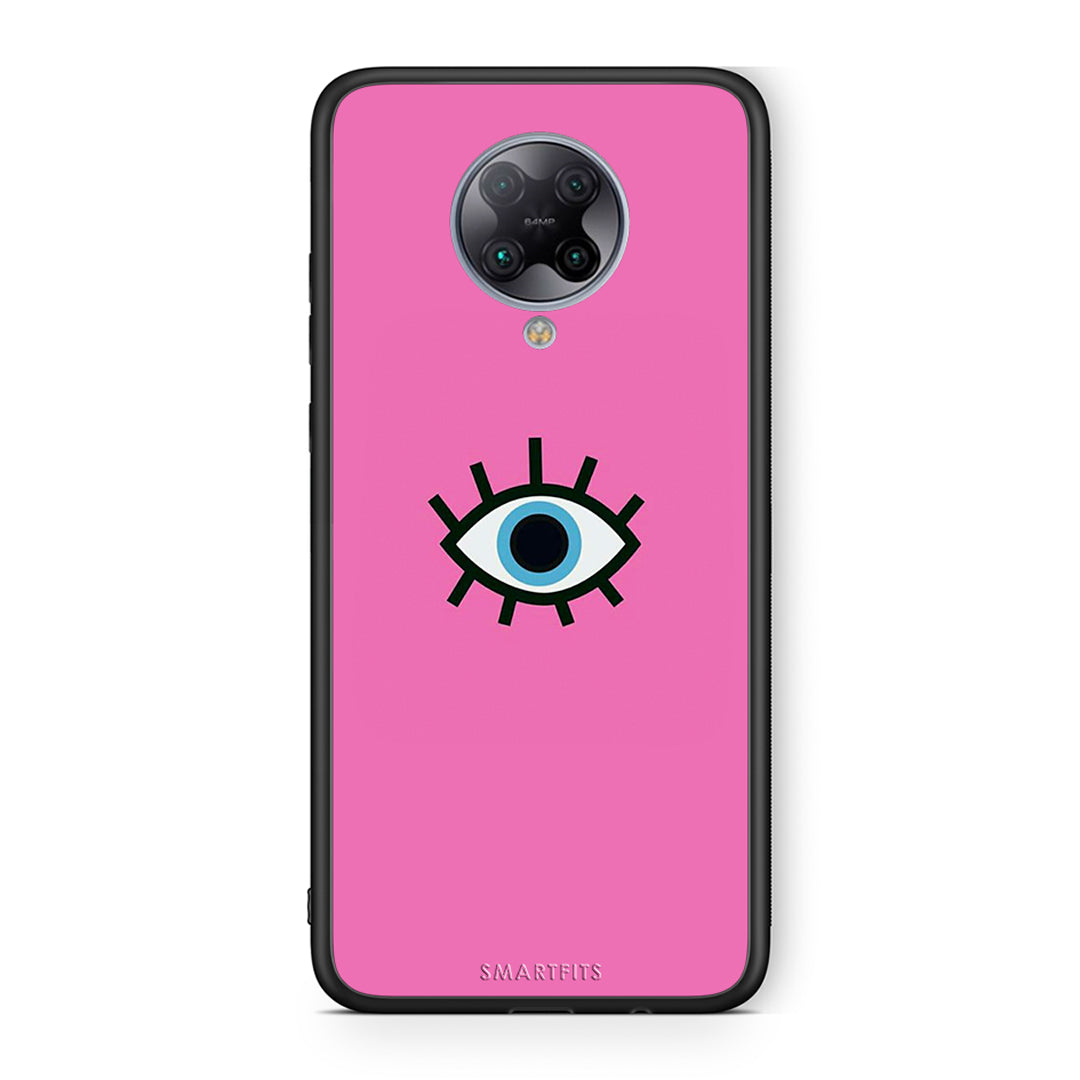 Xiaomi Poco F2 Pro Blue Eye Pink θήκη από τη Smartfits με σχέδιο στο πίσω μέρος και μαύρο περίβλημα | Smartphone case with colorful back and black bezels by Smartfits