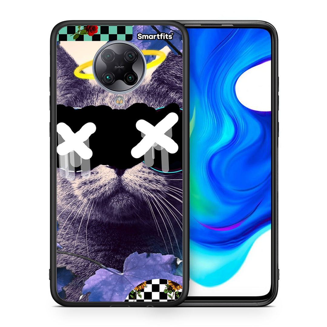 Θήκη Xiaomi Poco F2 Pro Cat Collage από τη Smartfits με σχέδιο στο πίσω μέρος και μαύρο περίβλημα | Xiaomi Poco F2 Pro Cat Collage case with colorful back and black bezels