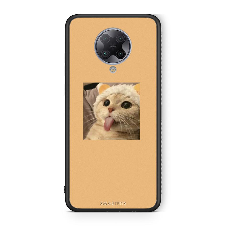 Xiaomi Poco F2 Pro Cat Tongue θήκη από τη Smartfits με σχέδιο στο πίσω μέρος και μαύρο περίβλημα | Smartphone case with colorful back and black bezels by Smartfits