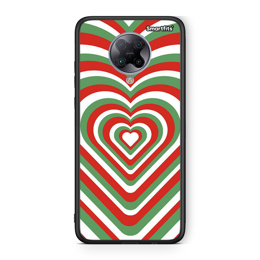 Xiaomi Poco F2 Pro Christmas Hearts θήκη από τη Smartfits με σχέδιο στο πίσω μέρος και μαύρο περίβλημα | Smartphone case with colorful back and black bezels by Smartfits