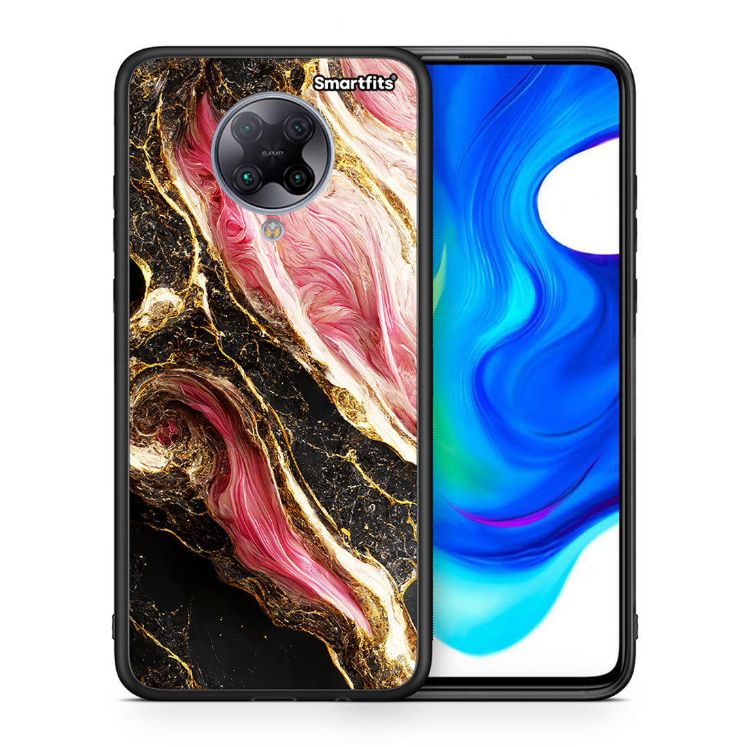 Θήκη Xiaomi Poco F2 Pro Glamorous Pink Marble από τη Smartfits με σχέδιο στο πίσω μέρος και μαύρο περίβλημα | Xiaomi Poco F2 Pro Glamorous Pink Marble case with colorful back and black bezels