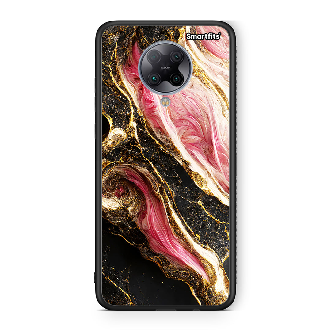 Xiaomi Poco F2 Pro Glamorous Pink Marble θήκη από τη Smartfits με σχέδιο στο πίσω μέρος και μαύρο περίβλημα | Smartphone case with colorful back and black bezels by Smartfits