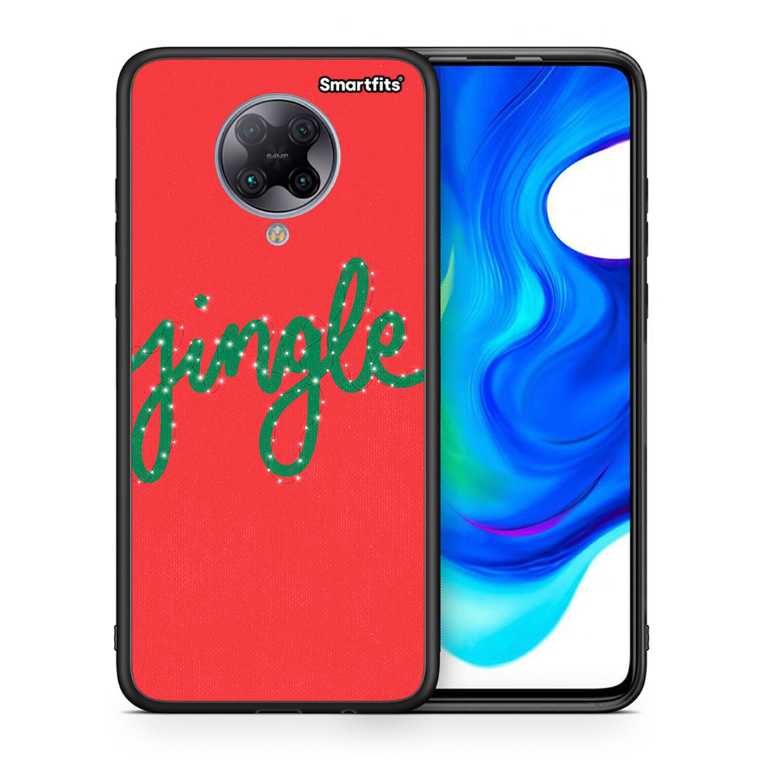 Θήκη Xiaomi Poco F2 Pro Jingle Xmas από τη Smartfits με σχέδιο στο πίσω μέρος και μαύρο περίβλημα | Xiaomi Poco F2 Pro Jingle Xmas case with colorful back and black bezels