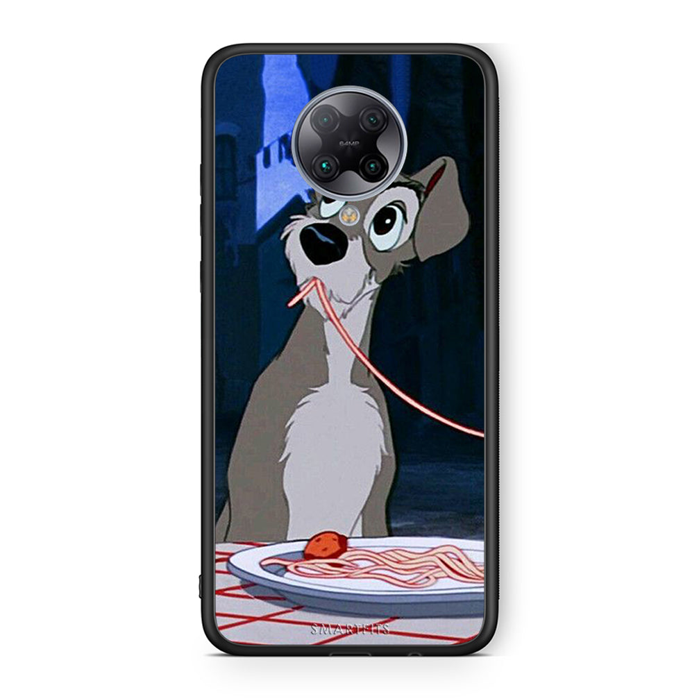 Xiaomi Poco F2 Pro Lady And Tramp 1 Θήκη Αγίου Βαλεντίνου από τη Smartfits με σχέδιο στο πίσω μέρος και μαύρο περίβλημα | Smartphone case with colorful back and black bezels by Smartfits