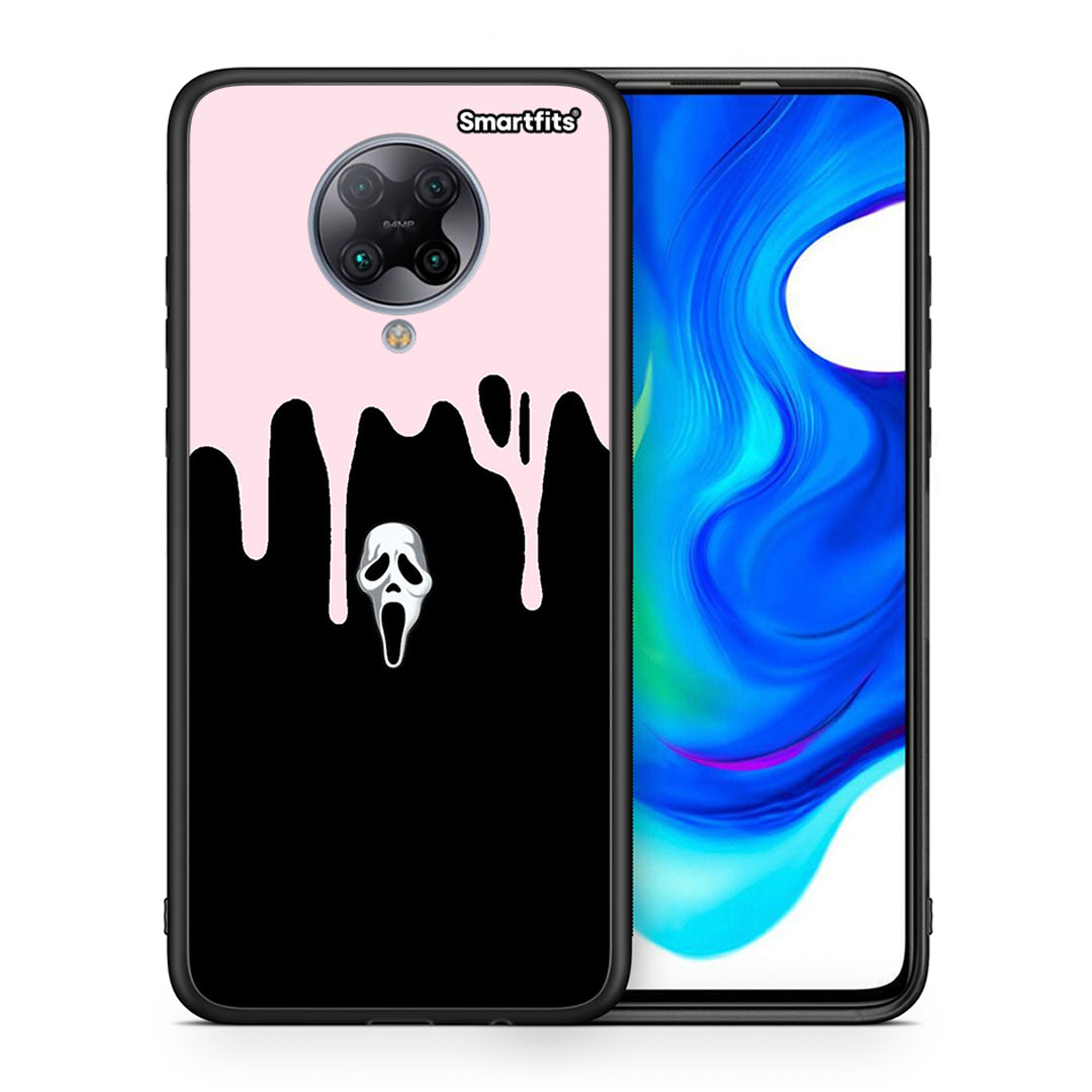 Θήκη Xiaomi Poco F2 Pro Melting Halloween Mask από τη Smartfits με σχέδιο στο πίσω μέρος και μαύρο περίβλημα | Xiaomi Poco F2 Pro Melting Halloween Mask case with colorful back and black bezels