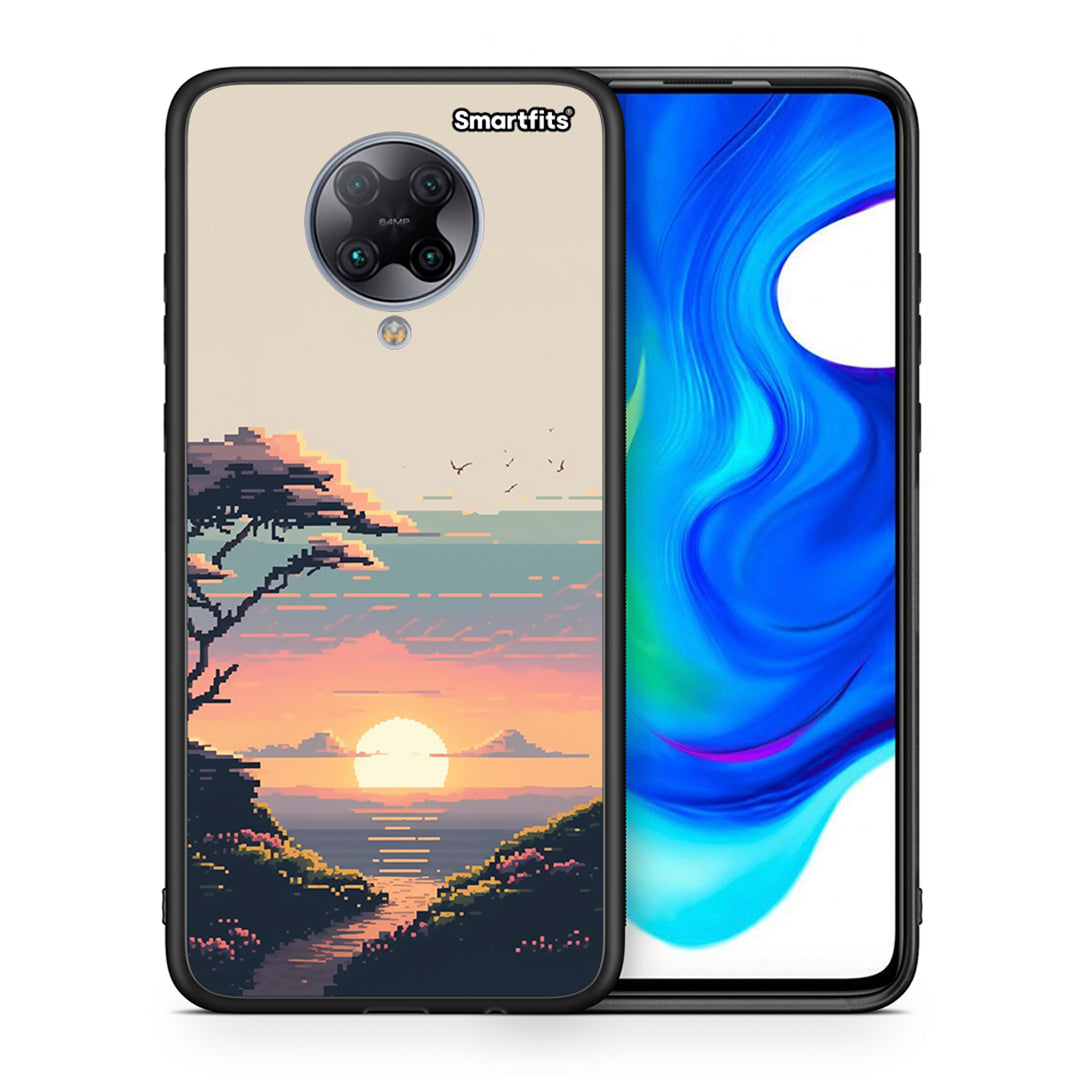 Θήκη Xiaomi Poco F2 Pro Pixel Sunset από τη Smartfits με σχέδιο στο πίσω μέρος και μαύρο περίβλημα | Xiaomi Poco F2 Pro Pixel Sunset case with colorful back and black bezels