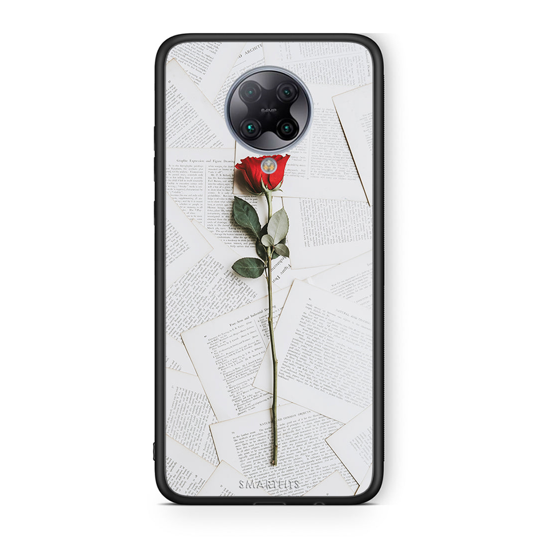 Xiaomi Poco F2 Pro Red Rose θήκη από τη Smartfits με σχέδιο στο πίσω μέρος και μαύρο περίβλημα | Smartphone case with colorful back and black bezels by Smartfits