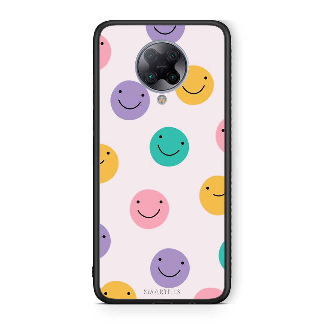 Xiaomi Poco F2 Pro Smiley Faces θήκη από τη Smartfits με σχέδιο στο πίσω μέρος και μαύρο περίβλημα | Smartphone case with colorful back and black bezels by Smartfits