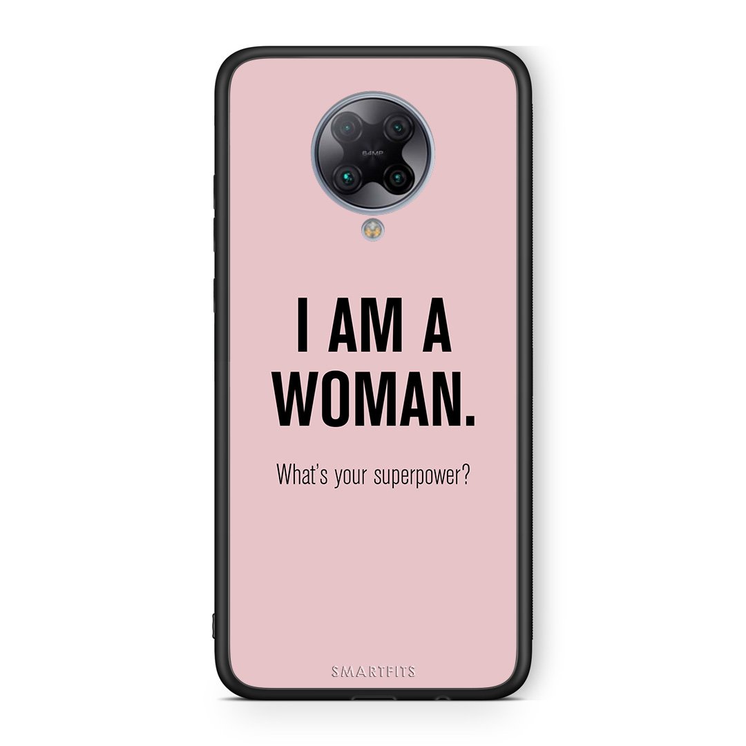 Xiaomi Poco F2 Pro Superpower Woman θήκη από τη Smartfits με σχέδιο στο πίσω μέρος και μαύρο περίβλημα | Smartphone case with colorful back and black bezels by Smartfits