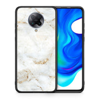 Thumbnail for Θήκη Xiaomi Poco F2 Pro White Gold Marble από τη Smartfits με σχέδιο στο πίσω μέρος και μαύρο περίβλημα | Xiaomi Poco F2 Pro White Gold Marble case with colorful back and black bezels