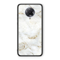 Thumbnail for Xiaomi Poco F2 Pro White Gold Marble θήκη από τη Smartfits με σχέδιο στο πίσω μέρος και μαύρο περίβλημα | Smartphone case with colorful back and black bezels by Smartfits
