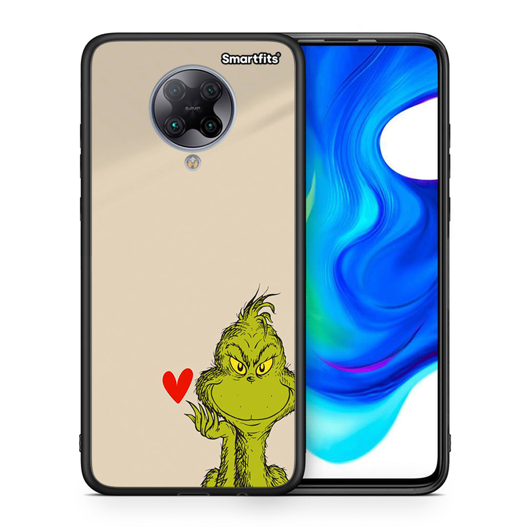 Θήκη Xiaomi Poco F2 Pro Xmas Grinch από τη Smartfits με σχέδιο στο πίσω μέρος και μαύρο περίβλημα | Xiaomi Poco F2 Pro Xmas Grinch case with colorful back and black bezels