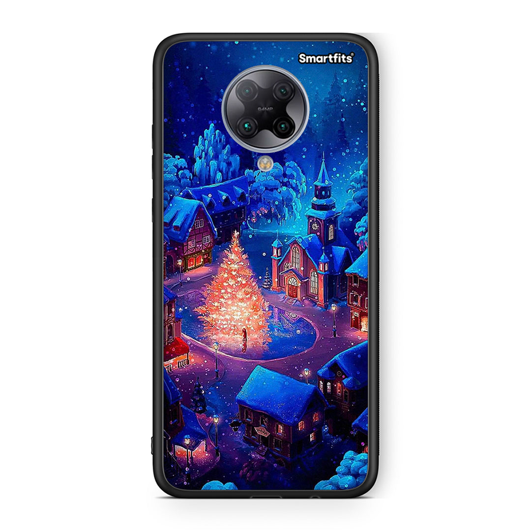 Xiaomi Poco F2 Pro Xmas Village θήκη από τη Smartfits με σχέδιο στο πίσω μέρος και μαύρο περίβλημα | Smartphone case with colorful back and black bezels by Smartfits