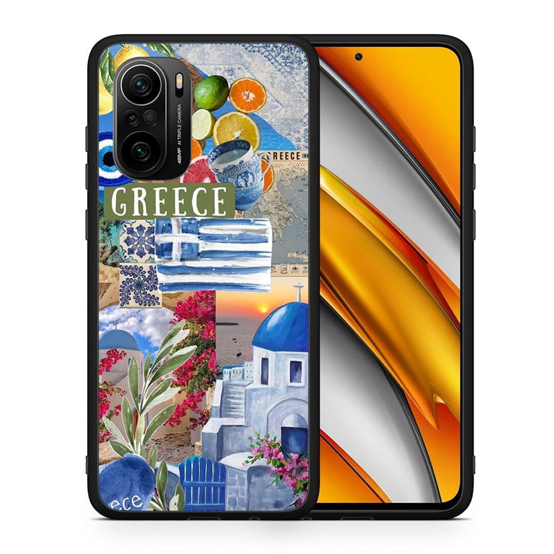 Θήκη Xiaomi Poco F3 All Greek από τη Smartfits με σχέδιο στο πίσω μέρος και μαύρο περίβλημα | Xiaomi Poco F3 All Greek case with colorful back and black bezels