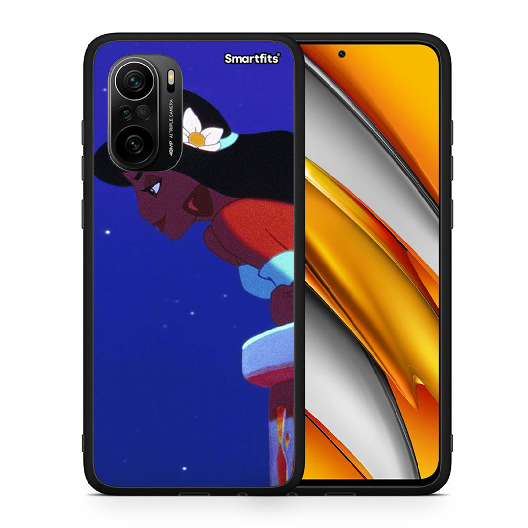 Θήκη Xiaomi Poco F3 Alladin And Jasmine Love 2 από τη Smartfits με σχέδιο στο πίσω μέρος και μαύρο περίβλημα | Xiaomi Poco F3 Alladin And Jasmine Love 2 case with colorful back and black bezels