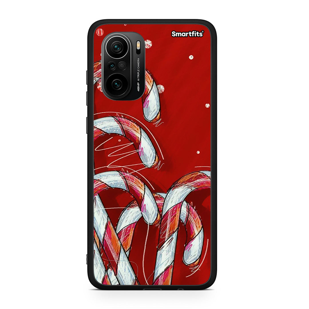 Xiaomi Poco F3 Candy Cane θήκη από τη Smartfits με σχέδιο στο πίσω μέρος και μαύρο περίβλημα | Smartphone case with colorful back and black bezels by Smartfits