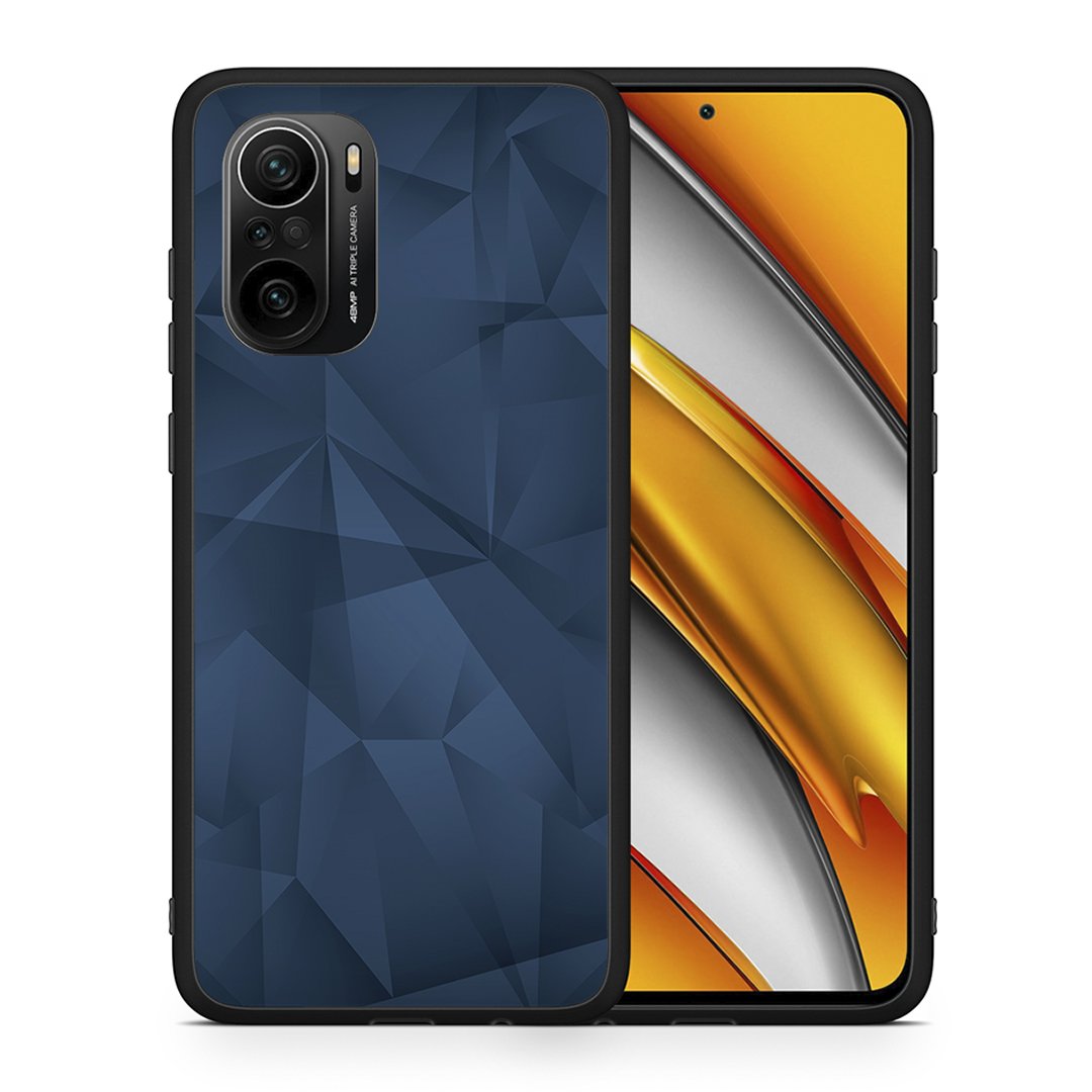 Θήκη Xiaomi Mi 11i Blue Abstract Geometric από τη Smartfits με σχέδιο στο πίσω μέρος και μαύρο περίβλημα | Xiaomi Mi 11i Blue Abstract Geometric case with colorful back and black bezels