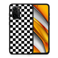Thumbnail for Θήκη Xiaomi Poco F3 Squares Geometric από τη Smartfits με σχέδιο στο πίσω μέρος και μαύρο περίβλημα | Xiaomi Poco F3 Squares Geometric case with colorful back and black bezels