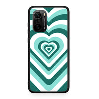 Thumbnail for Xiaomi Poco F3 Green Hearts θήκη από τη Smartfits με σχέδιο στο πίσω μέρος και μαύρο περίβλημα | Smartphone case with colorful back and black bezels by Smartfits