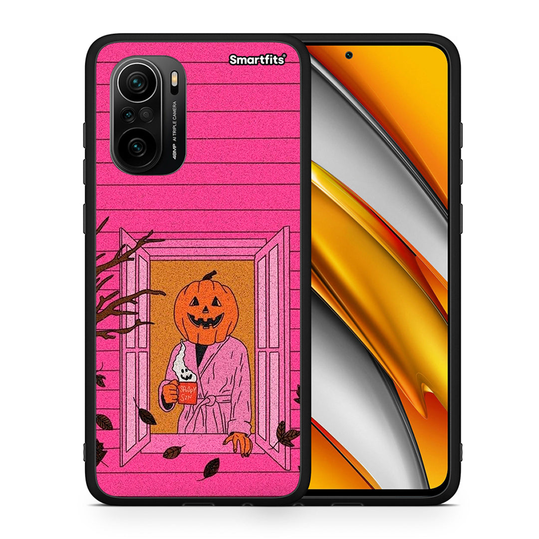 Θήκη Xiaomi Mi 11i Halloween Pumpkin Lady από τη Smartfits με σχέδιο στο πίσω μέρος και μαύρο περίβλημα | Xiaomi Mi 11i Halloween Pumpkin Lady case with colorful back and black bezels