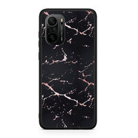 Thumbnail for Xiaomi Poco F3 Black Rosegold Marble θήκη από τη Smartfits με σχέδιο στο πίσω μέρος και μαύρο περίβλημα | Smartphone case with colorful back and black bezels by Smartfits