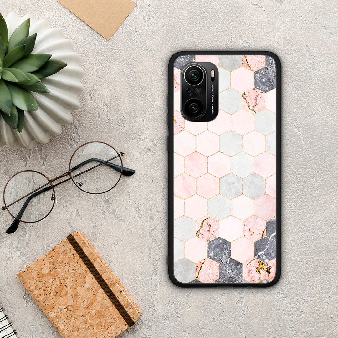 Marble Hexagon Pink - Xiaomi Poco F3 case