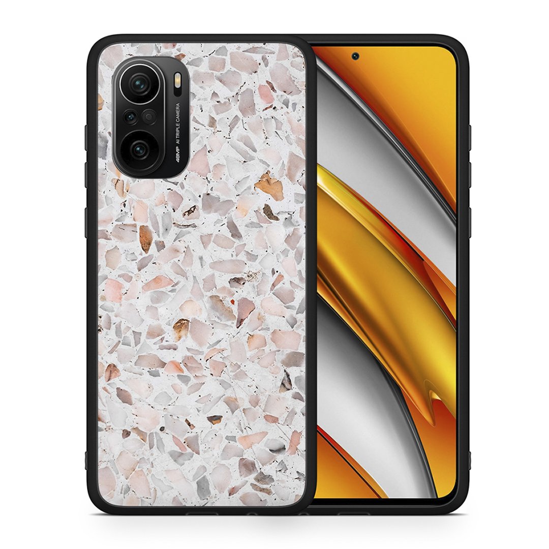 Θήκη Xiaomi Mi 11i Marble Terrazzo από τη Smartfits με σχέδιο στο πίσω μέρος και μαύρο περίβλημα | Xiaomi Mi 11i Marble Terrazzo case with colorful back and black bezels