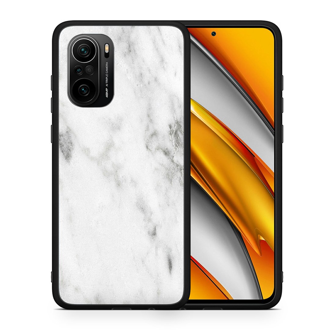 Θήκη Xiaomi Mi 11i White Marble από τη Smartfits με σχέδιο στο πίσω μέρος και μαύρο περίβλημα | Xiaomi Mi 11i White Marble case with colorful back and black bezels