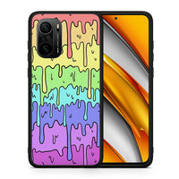 Thumbnail for Θήκη Xiaomi Poco F3 Melting Rainbow από τη Smartfits με σχέδιο στο πίσω μέρος και μαύρο περίβλημα | Xiaomi Poco F3 Melting Rainbow case with colorful back and black bezels
