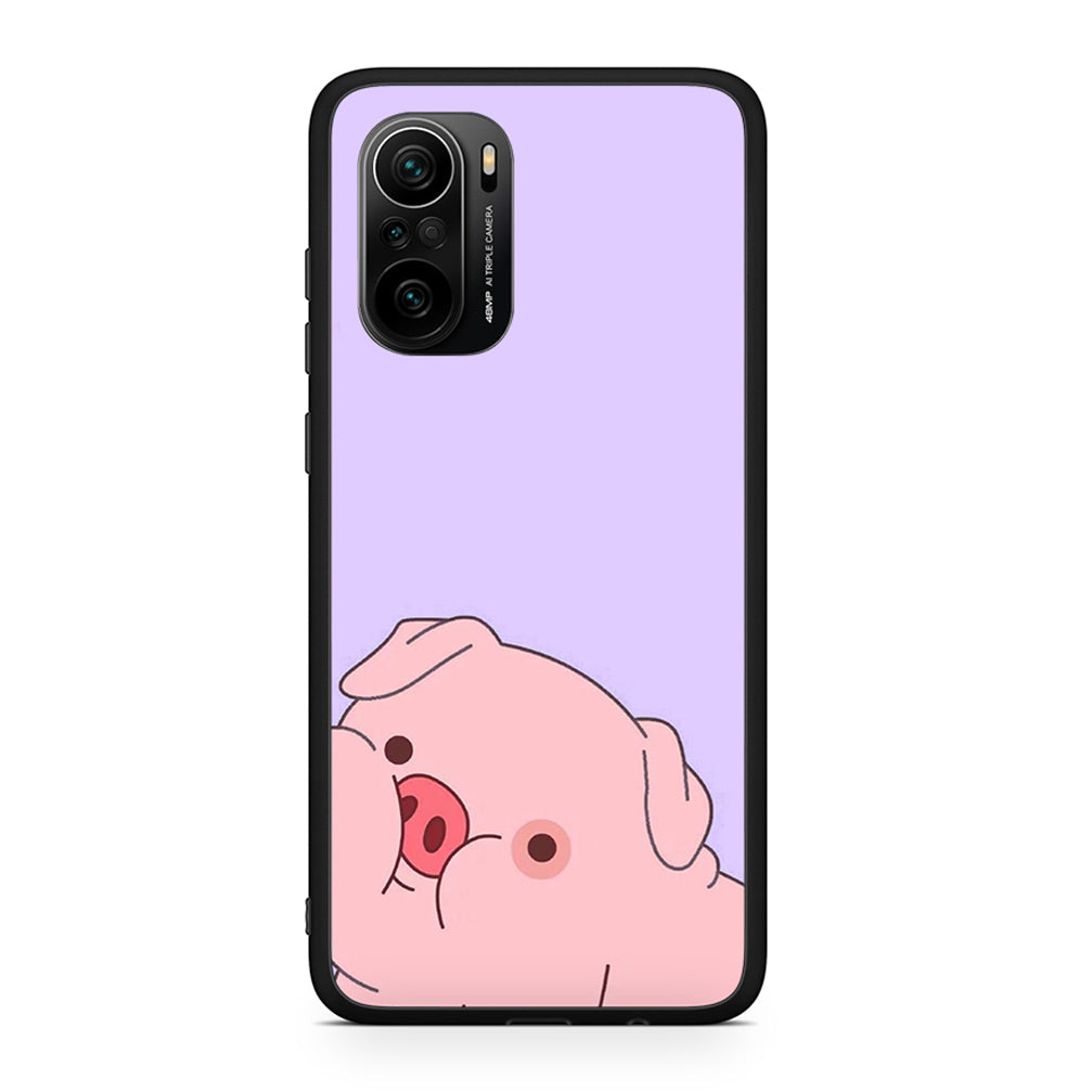 Xiaomi Poco F3 Pig Love 2 Θήκη Αγίου Βαλεντίνου από τη Smartfits με σχέδιο στο πίσω μέρος και μαύρο περίβλημα | Smartphone case with colorful back and black bezels by Smartfits