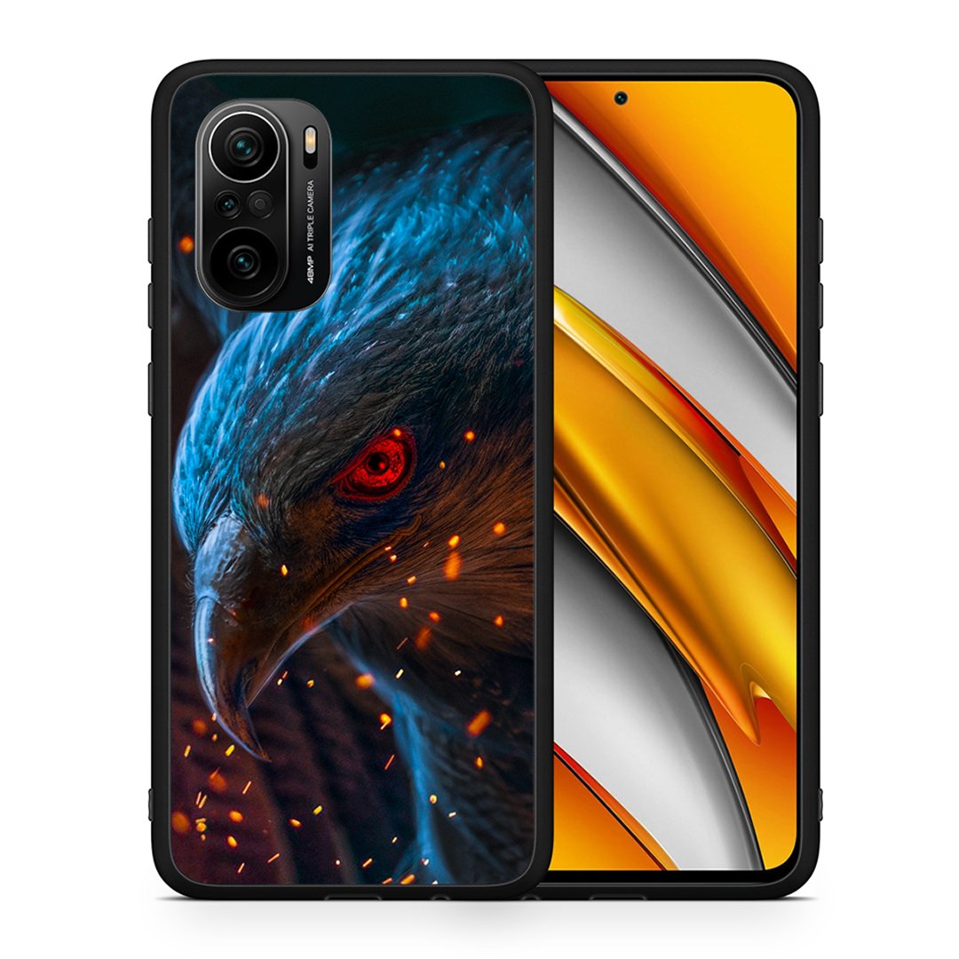 Θήκη Xiaomi Mi 11i Eagle PopArt από τη Smartfits με σχέδιο στο πίσω μέρος και μαύρο περίβλημα | Xiaomi Mi 11i Eagle PopArt case with colorful back and black bezels