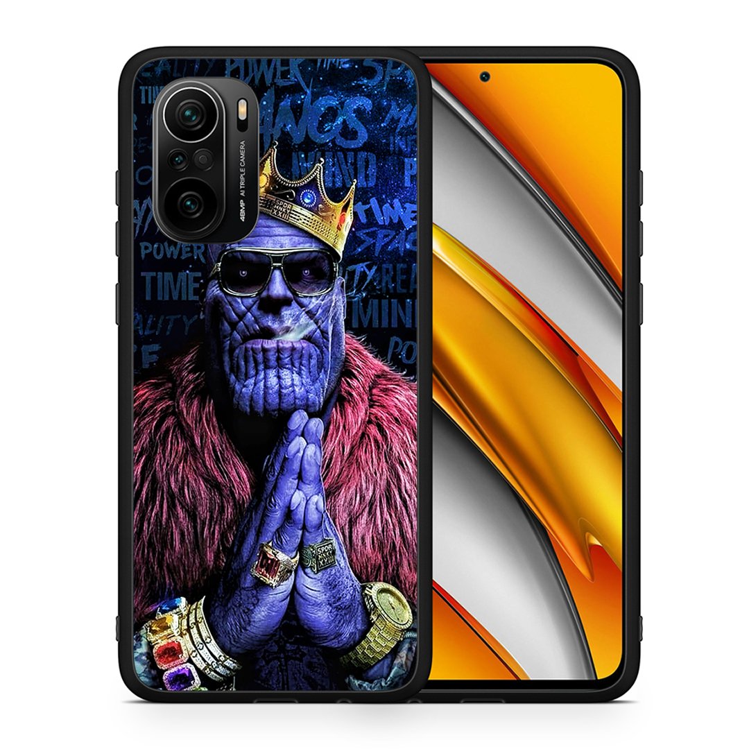Θήκη Xiaomi Poco F3 Thanos PopArt από τη Smartfits με σχέδιο στο πίσω μέρος και μαύρο περίβλημα | Xiaomi Poco F3 Thanos PopArt case with colorful back and black bezels