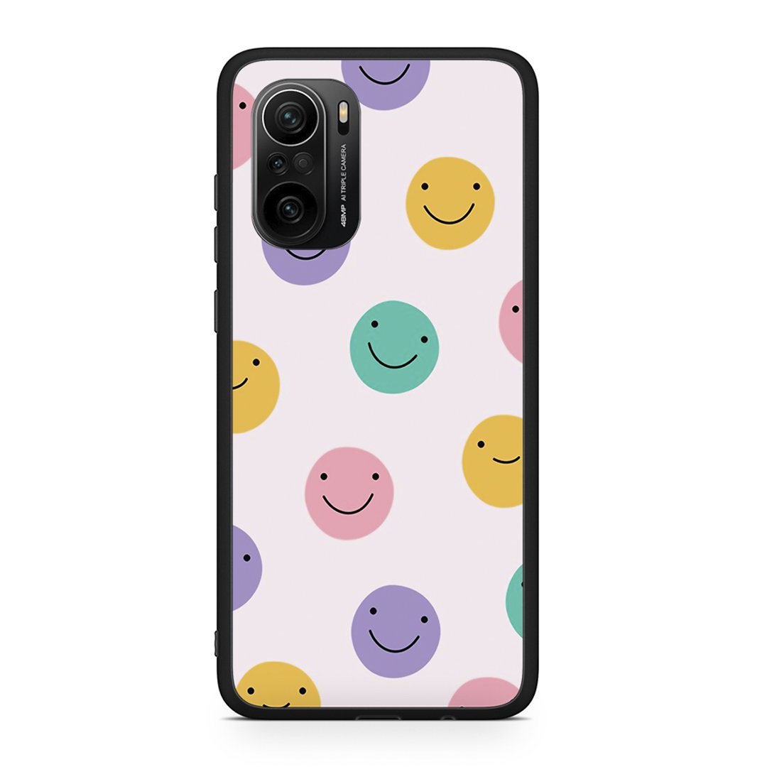 Xiaomi Mi 11i Smiley Faces θήκη από τη Smartfits με σχέδιο στο πίσω μέρος και μαύρο περίβλημα | Smartphone case with colorful back and black bezels by Smartfits