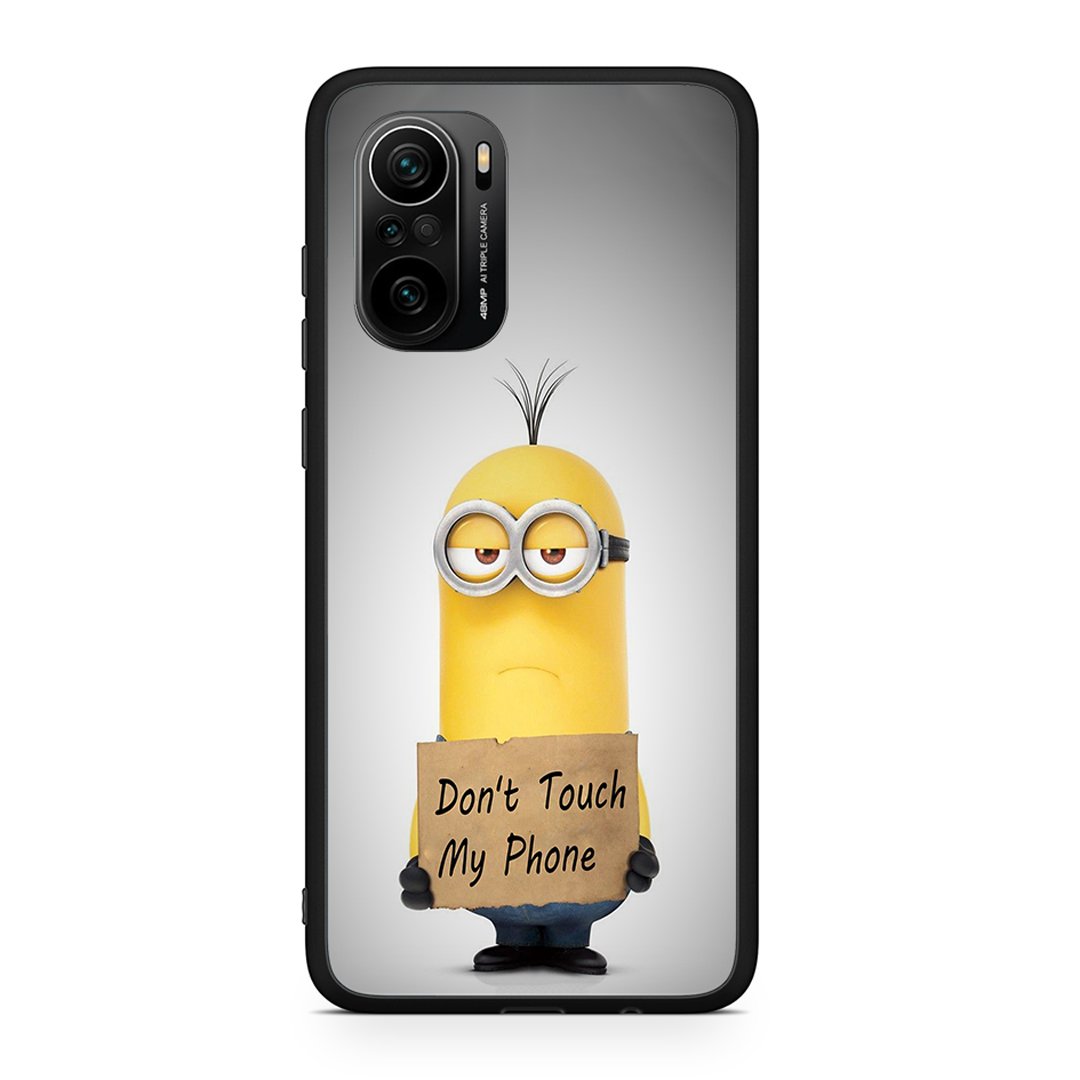 Xiaomi Mi 11i Minion Text θήκη από τη Smartfits με σχέδιο στο πίσω μέρος και μαύρο περίβλημα | Smartphone case with colorful back and black bezels by Smartfits