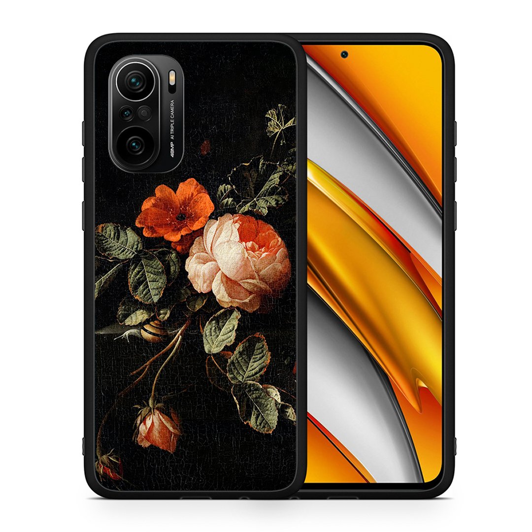 Θήκη Xiaomi Mi 11i Vintage Roses από τη Smartfits με σχέδιο στο πίσω μέρος και μαύρο περίβλημα | Xiaomi Mi 11i Vintage Roses case with colorful back and black bezels