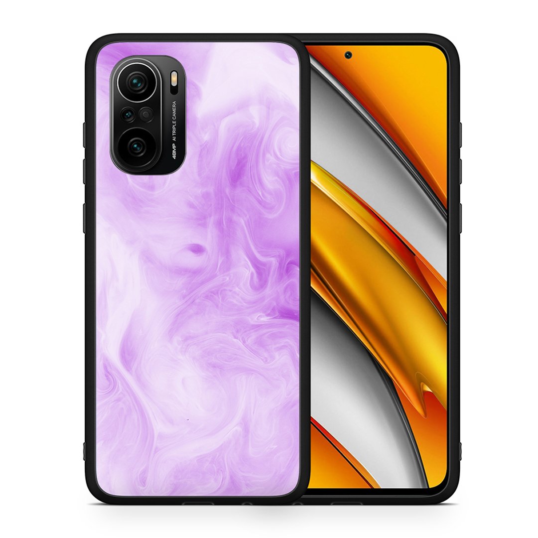 Θήκη Xiaomi Poco F3 Lavender Watercolor από τη Smartfits με σχέδιο στο πίσω μέρος και μαύρο περίβλημα | Xiaomi Poco F3 Lavender Watercolor case with colorful back and black bezels