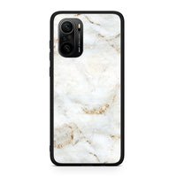 Thumbnail for Xiaomi Poco F3 White Gold Marble θήκη από τη Smartfits με σχέδιο στο πίσω μέρος και μαύρο περίβλημα | Smartphone case with colorful back and black bezels by Smartfits