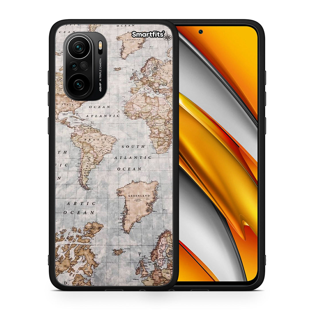 Θήκη Xiaomi Mi 11i World Map από τη Smartfits με σχέδιο στο πίσω μέρος και μαύρο περίβλημα | Xiaomi Mi 11i World Map case with colorful back and black bezels