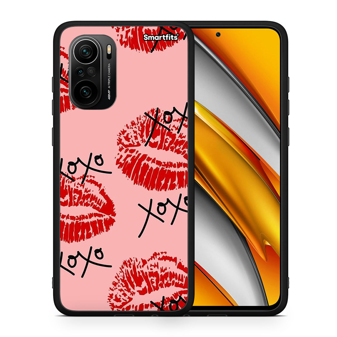 Θήκη Xiaomi Poco F3 XOXO Lips από τη Smartfits με σχέδιο στο πίσω μέρος και μαύρο περίβλημα | Xiaomi Poco F3 XOXO Lips case with colorful back and black bezels