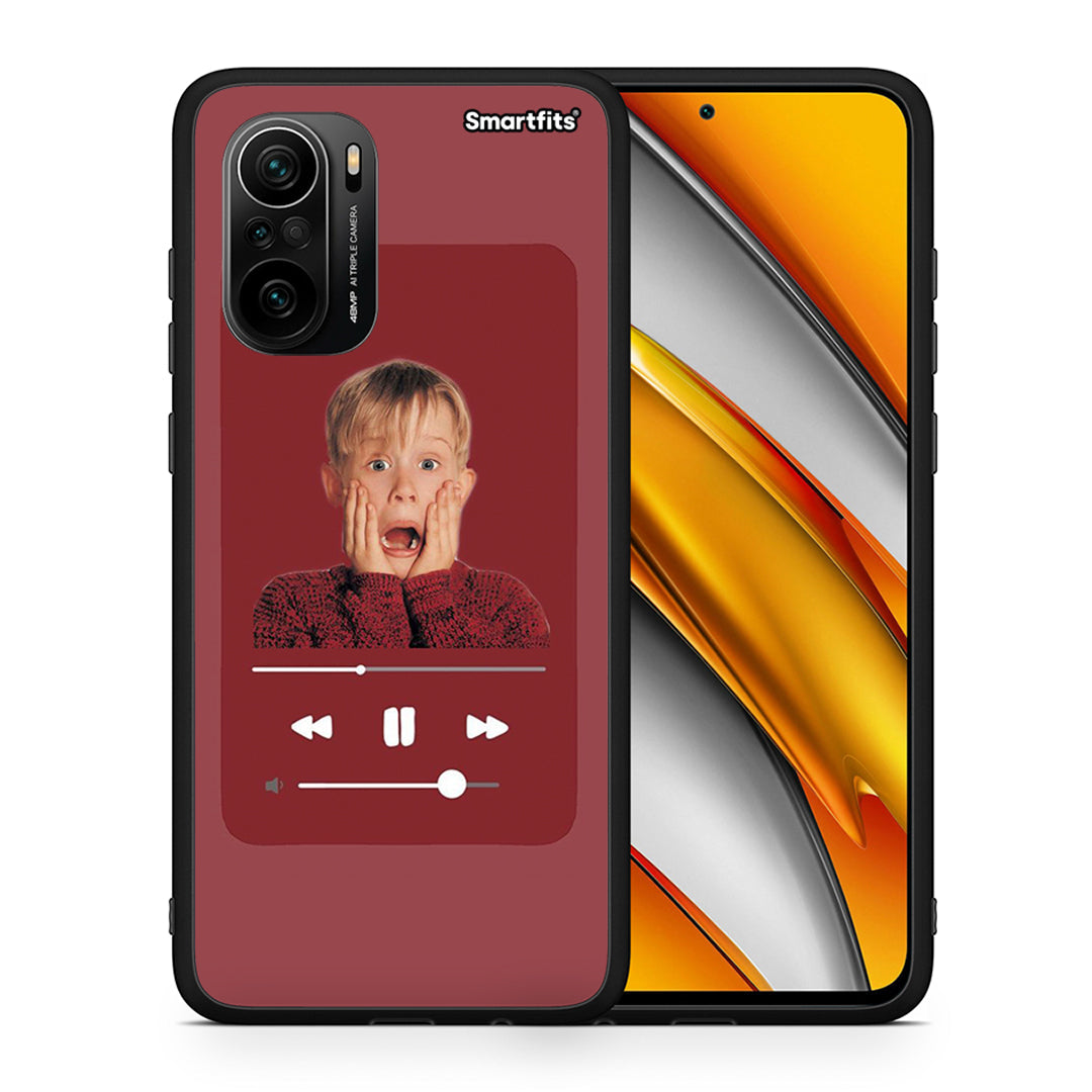 Θήκη Xiaomi Poco F3 Xmas Alone Music από τη Smartfits με σχέδιο στο πίσω μέρος και μαύρο περίβλημα | Xiaomi Poco F3 Xmas Alone Music case with colorful back and black bezels