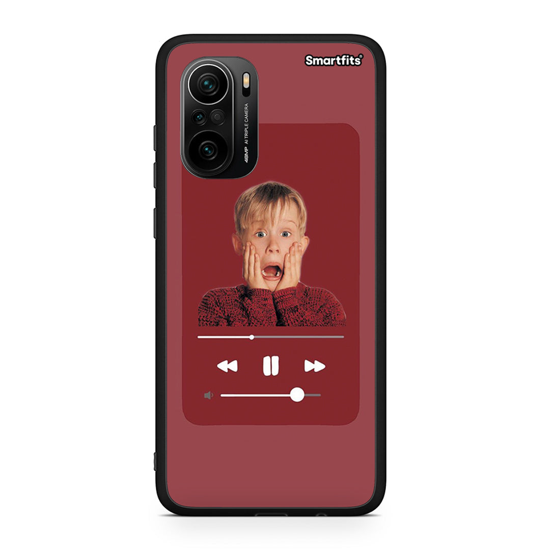 Xiaomi Poco F3 Xmas Alone Music θήκη από τη Smartfits με σχέδιο στο πίσω μέρος και μαύρο περίβλημα | Smartphone case with colorful back and black bezels by Smartfits