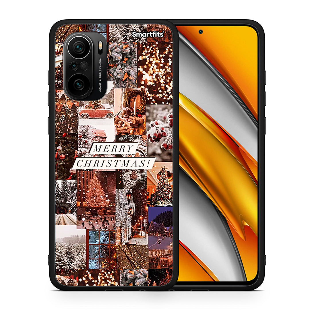 Θήκη Xiaomi Mi 11i Xmas Collage από τη Smartfits με σχέδιο στο πίσω μέρος και μαύρο περίβλημα | Xiaomi Mi 11i Xmas Collage case with colorful back and black bezels