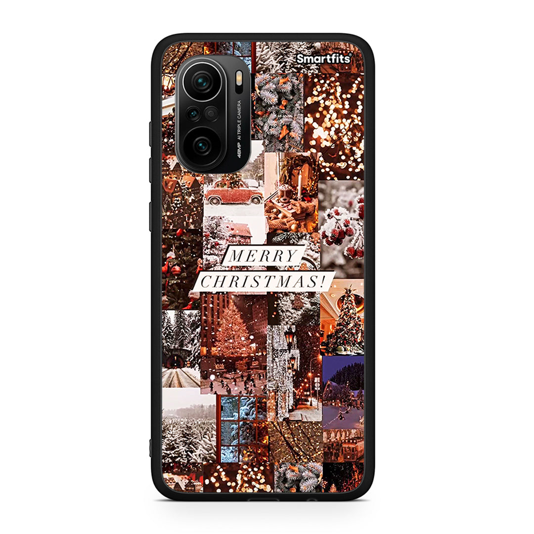 Xiaomi Poco F3 Xmas Collage θήκη από τη Smartfits με σχέδιο στο πίσω μέρος και μαύρο περίβλημα | Smartphone case with colorful back and black bezels by Smartfits