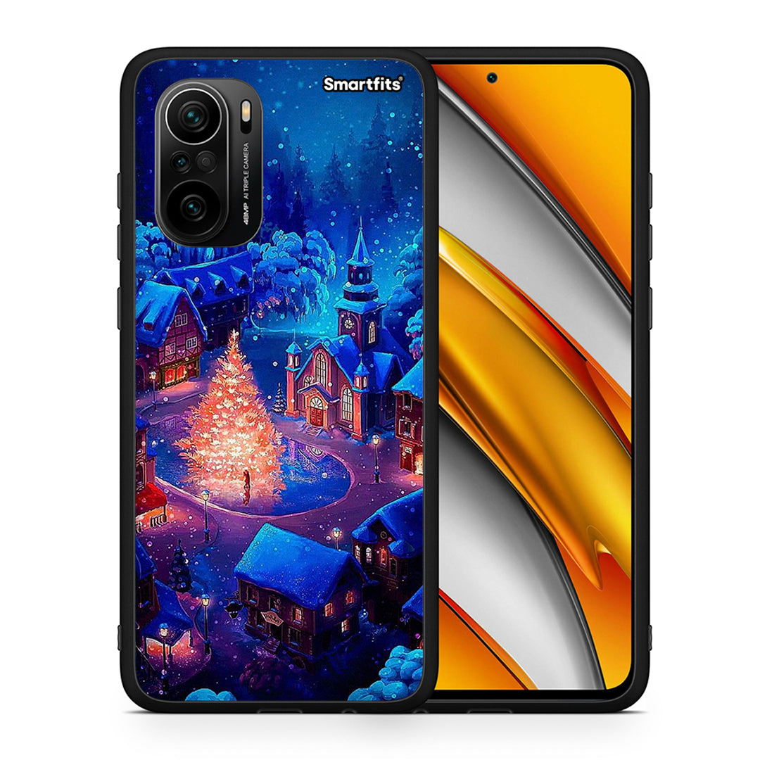 Θήκη Xiaomi Mi 11i Xmas Village από τη Smartfits με σχέδιο στο πίσω μέρος και μαύρο περίβλημα | Xiaomi Mi 11i Xmas Village case with colorful back and black bezels