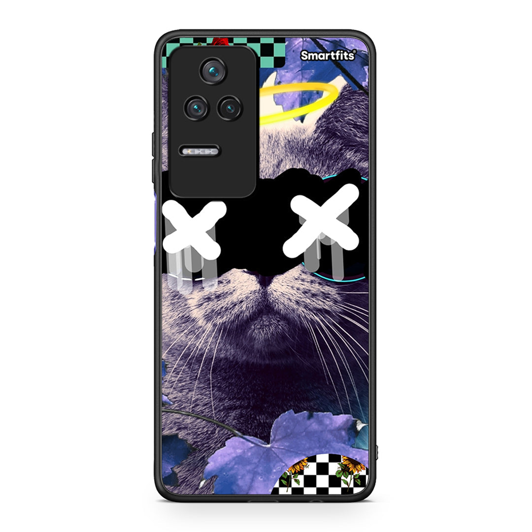 Xiaomi Poco F4 / Redmi K40S Cat Collage θήκη από τη Smartfits με σχέδιο στο πίσω μέρος και μαύρο περίβλημα | Smartphone case with colorful back and black bezels by Smartfits