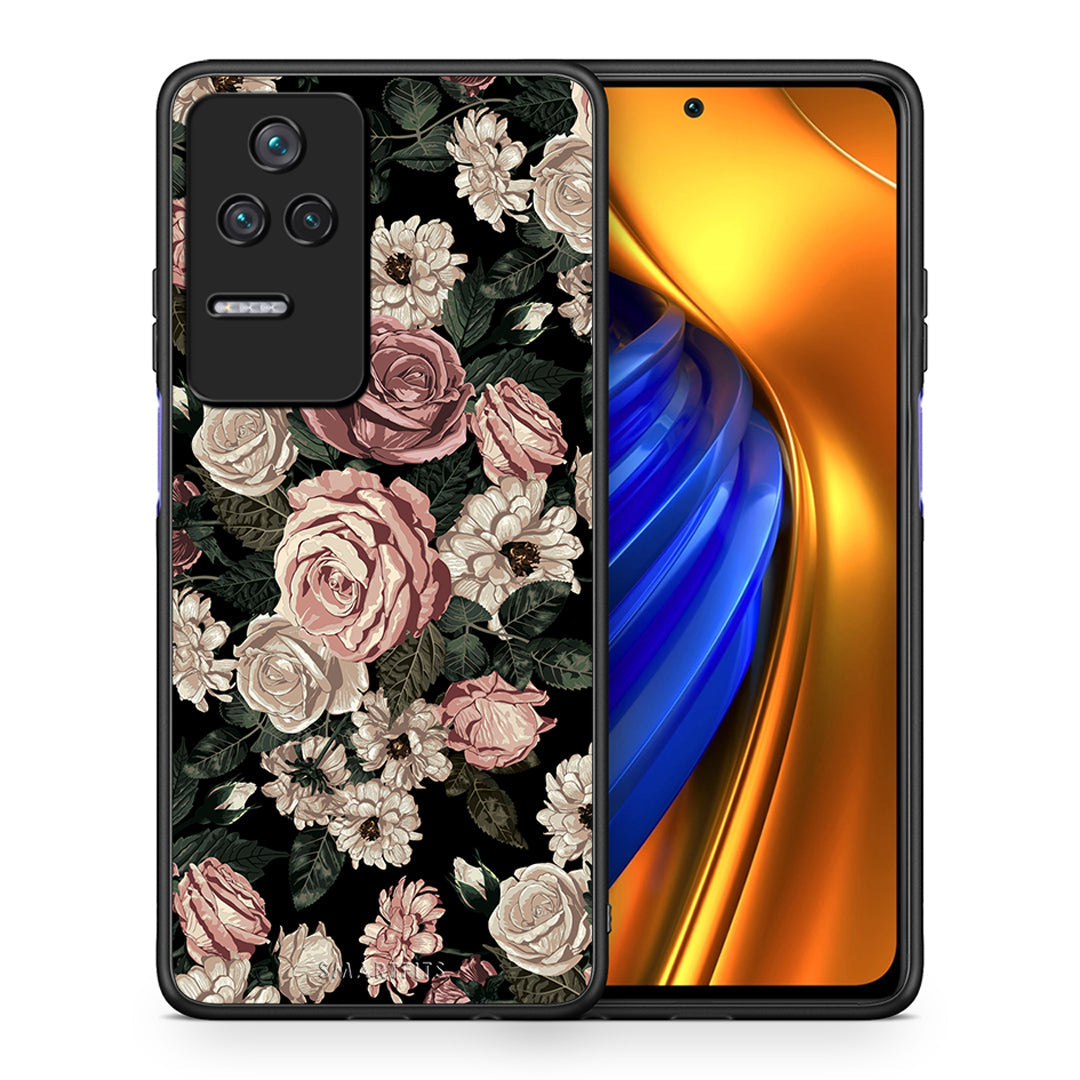 Θήκη Xiaomi Poco F4 / Redmi K40S Wild Roses Flower από τη Smartfits με σχέδιο στο πίσω μέρος και μαύρο περίβλημα | Xiaomi Poco F4 / Redmi K40S Wild Roses Flower case with colorful back and black bezels