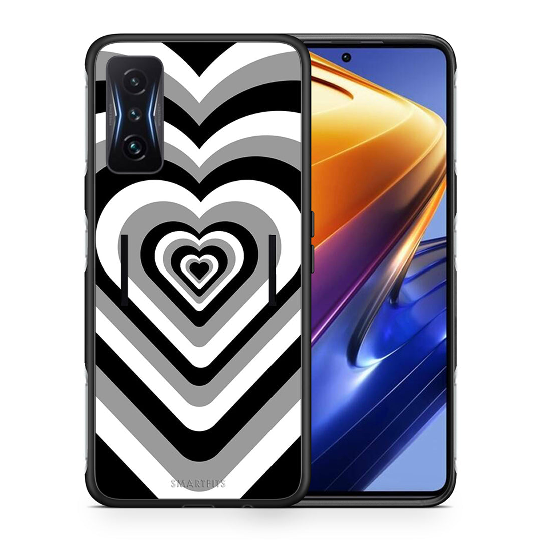 Θήκη Xiaomi Poco F4 GT Black Hearts από τη Smartfits με σχέδιο στο πίσω μέρος και μαύρο περίβλημα | Xiaomi Poco F4 GT Black Hearts case with colorful back and black bezels