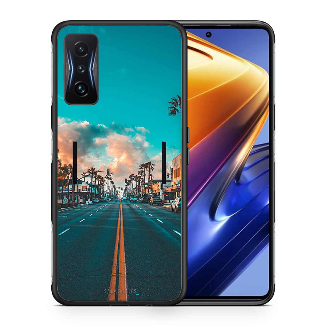 Θήκη Xiaomi Poco F4 GT City Landscape από τη Smartfits με σχέδιο στο πίσω μέρος και μαύρο περίβλημα | Xiaomi Poco F4 GT City Landscape case with colorful back and black bezels